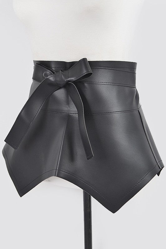 Faux Leather Skirt Belt (black)