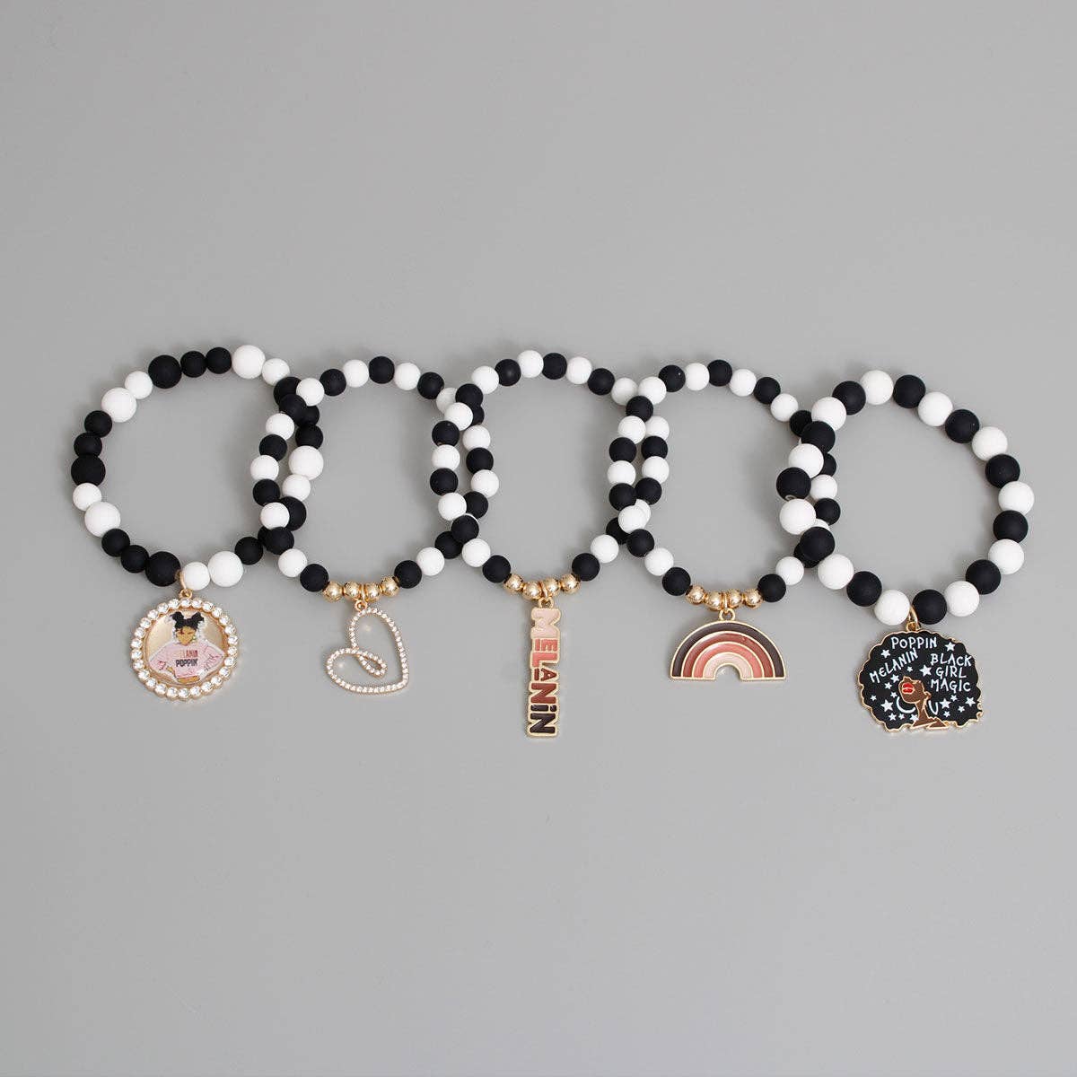 Melanin Stack Beaded Bracelet Set