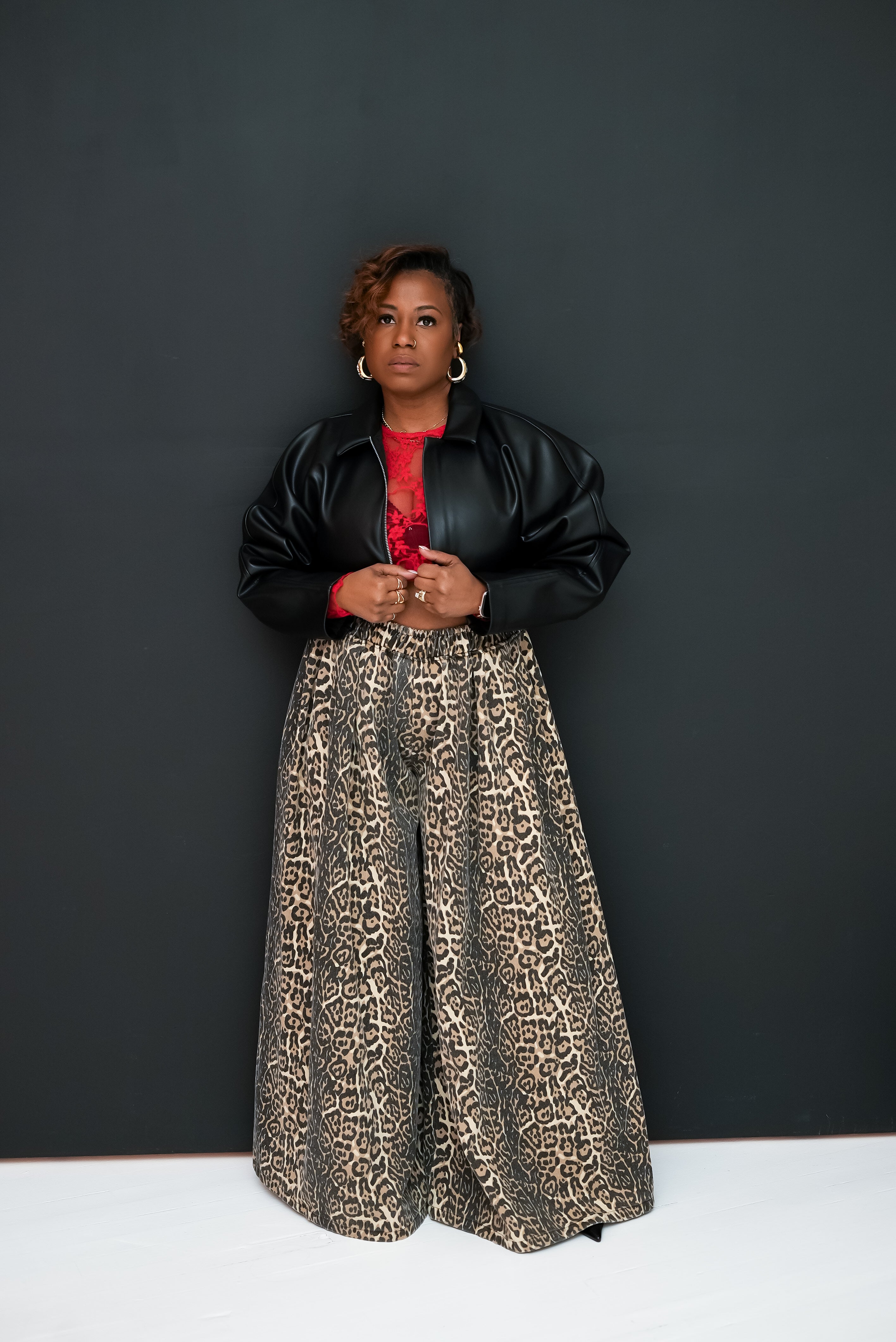 Top Tier Crop Leather Jacket (Black)