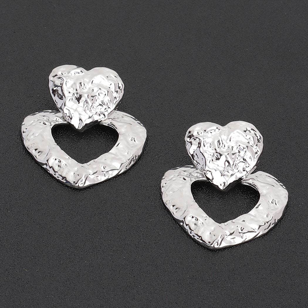 Gold Heart Plated Metal Earring