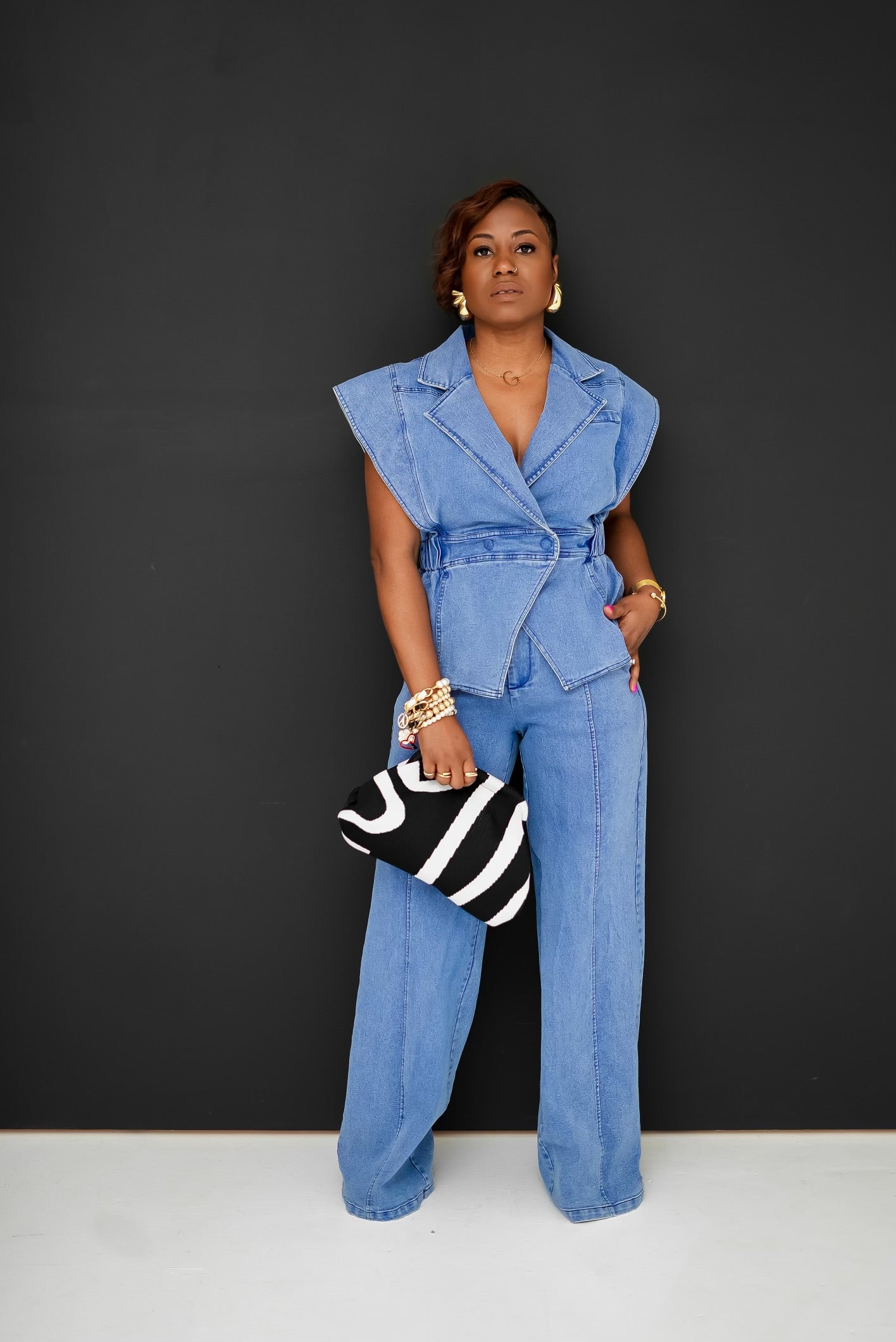 Denim Pants Set – Golden Chic®