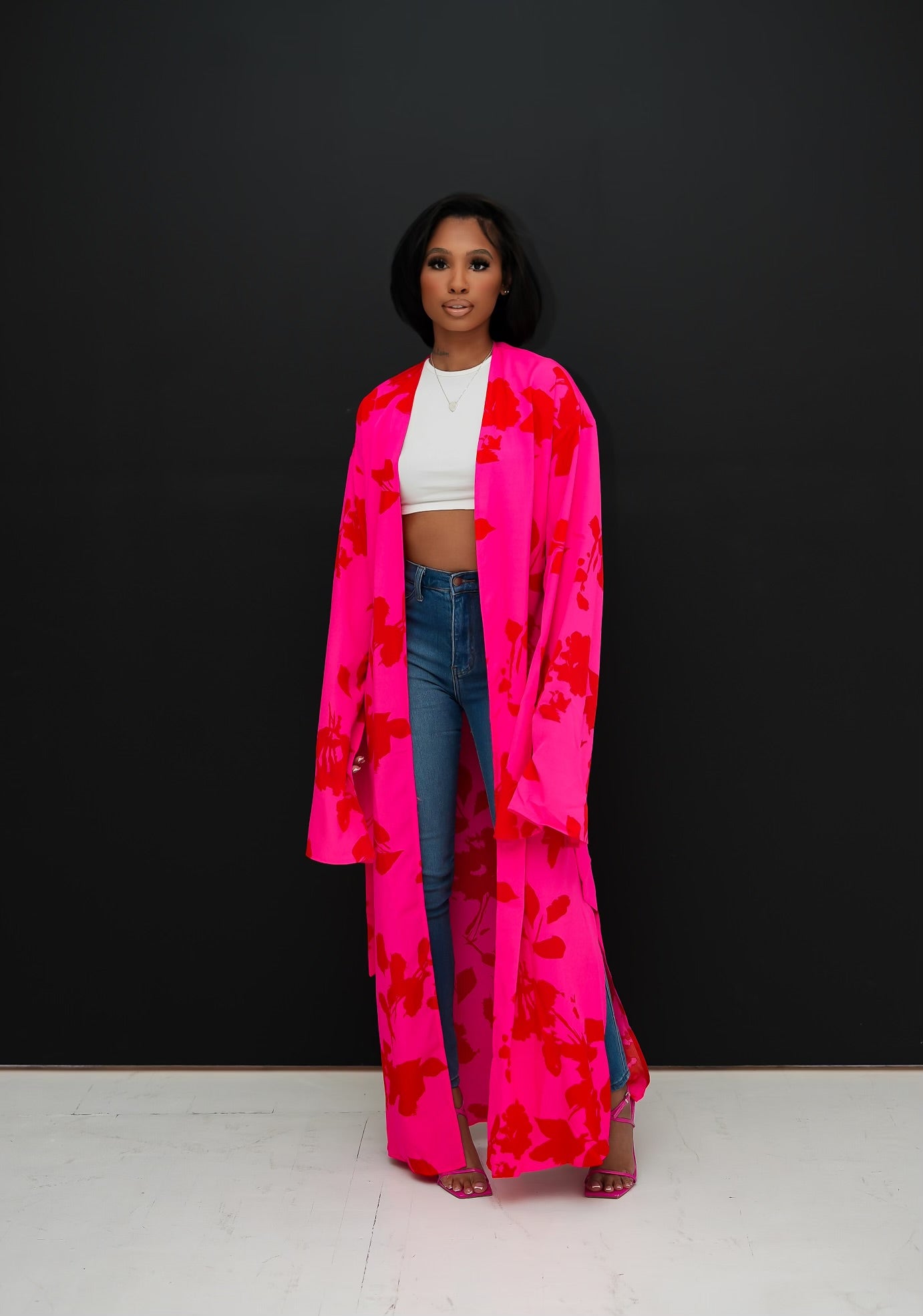 Floral duster outlet jacket