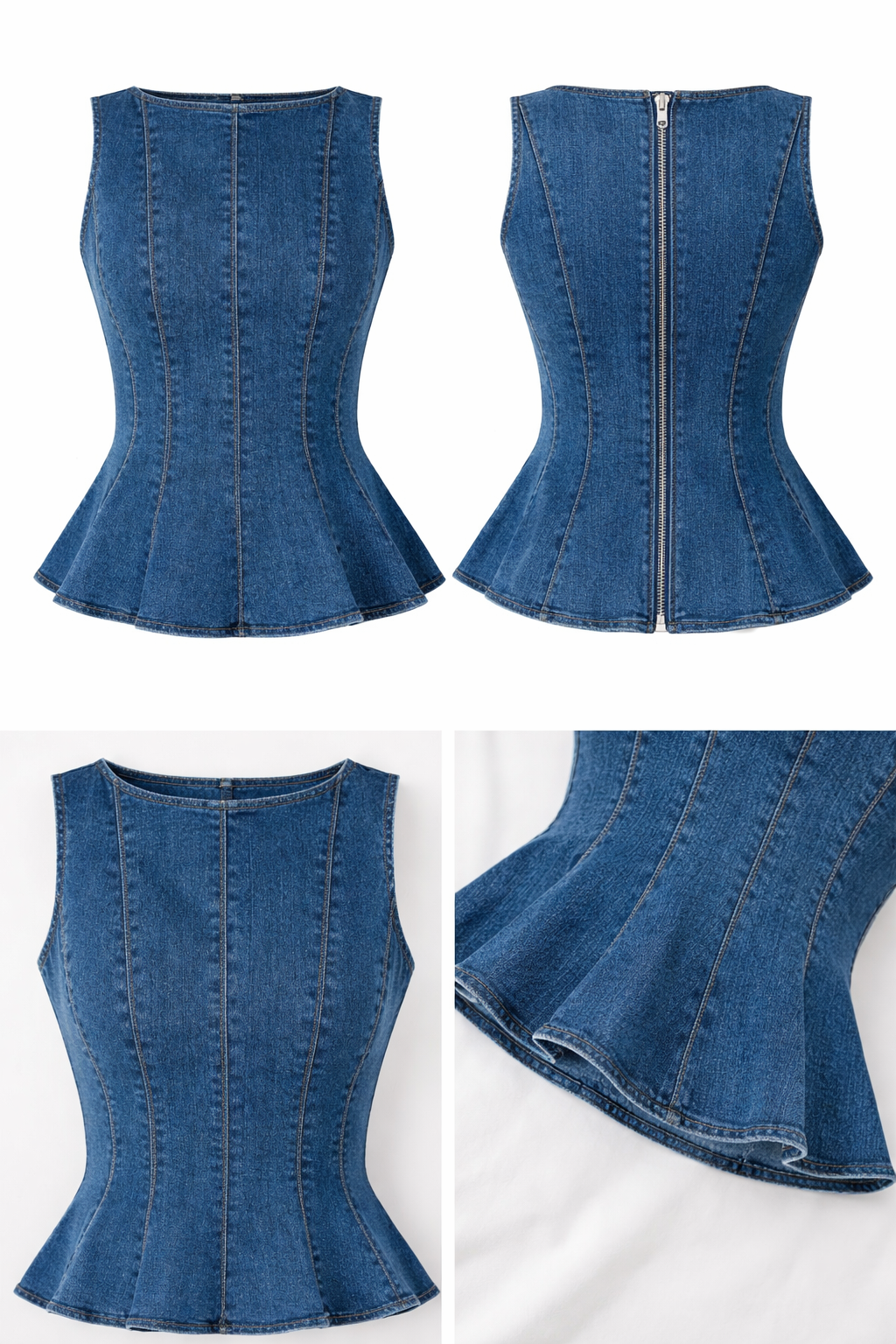 Curve Appeal Peplum Denim Top