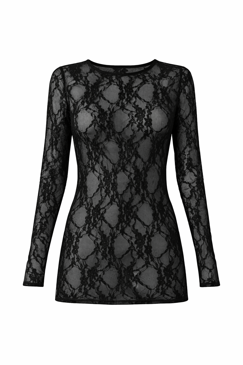 Sheer Temptation Lace Top (Black)