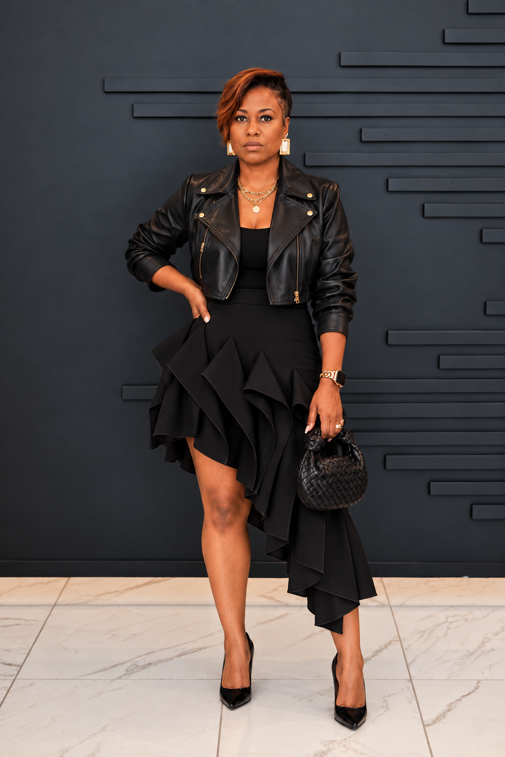 Asymmetric Twill Skirt