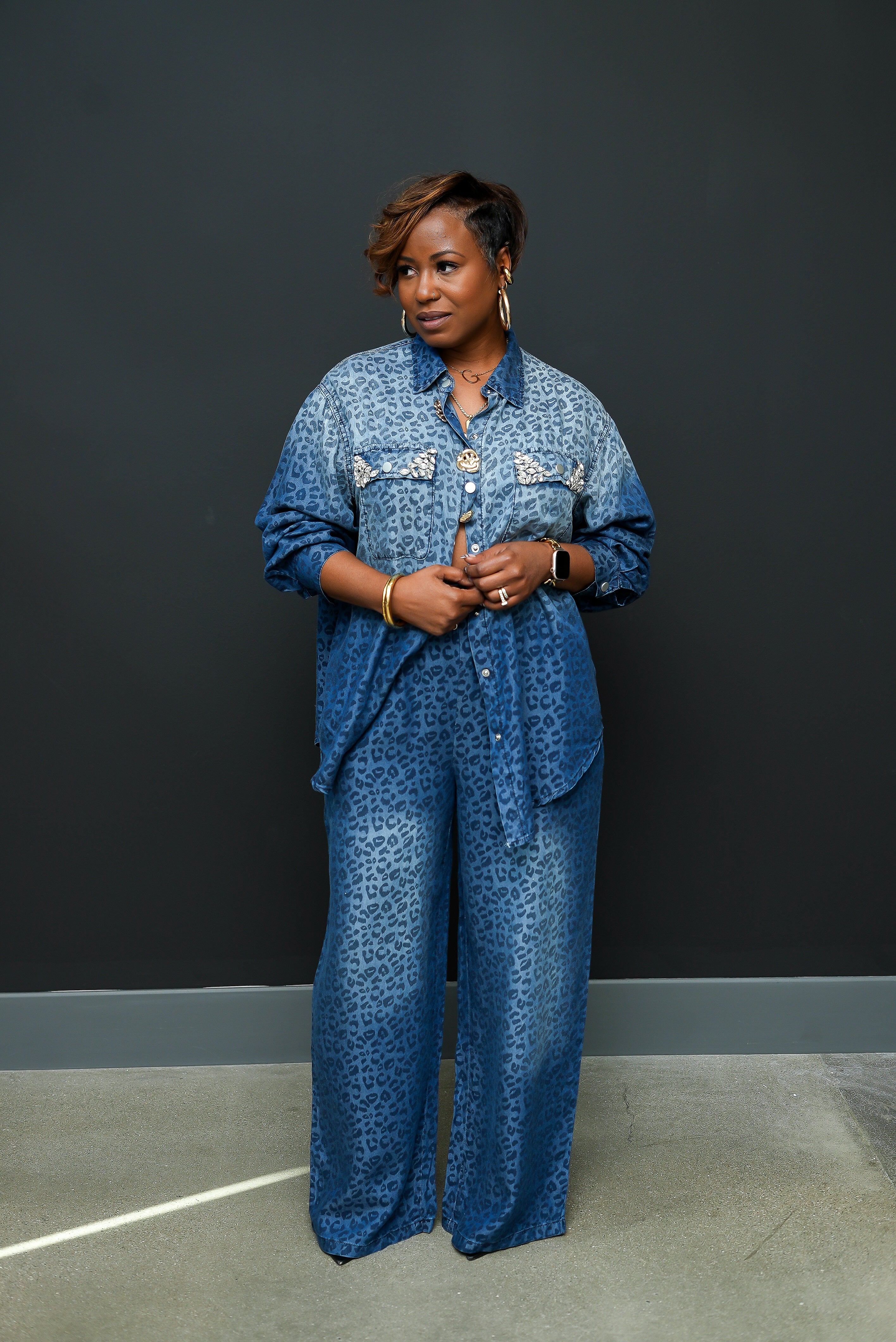 Leopard Luxe Denim Set