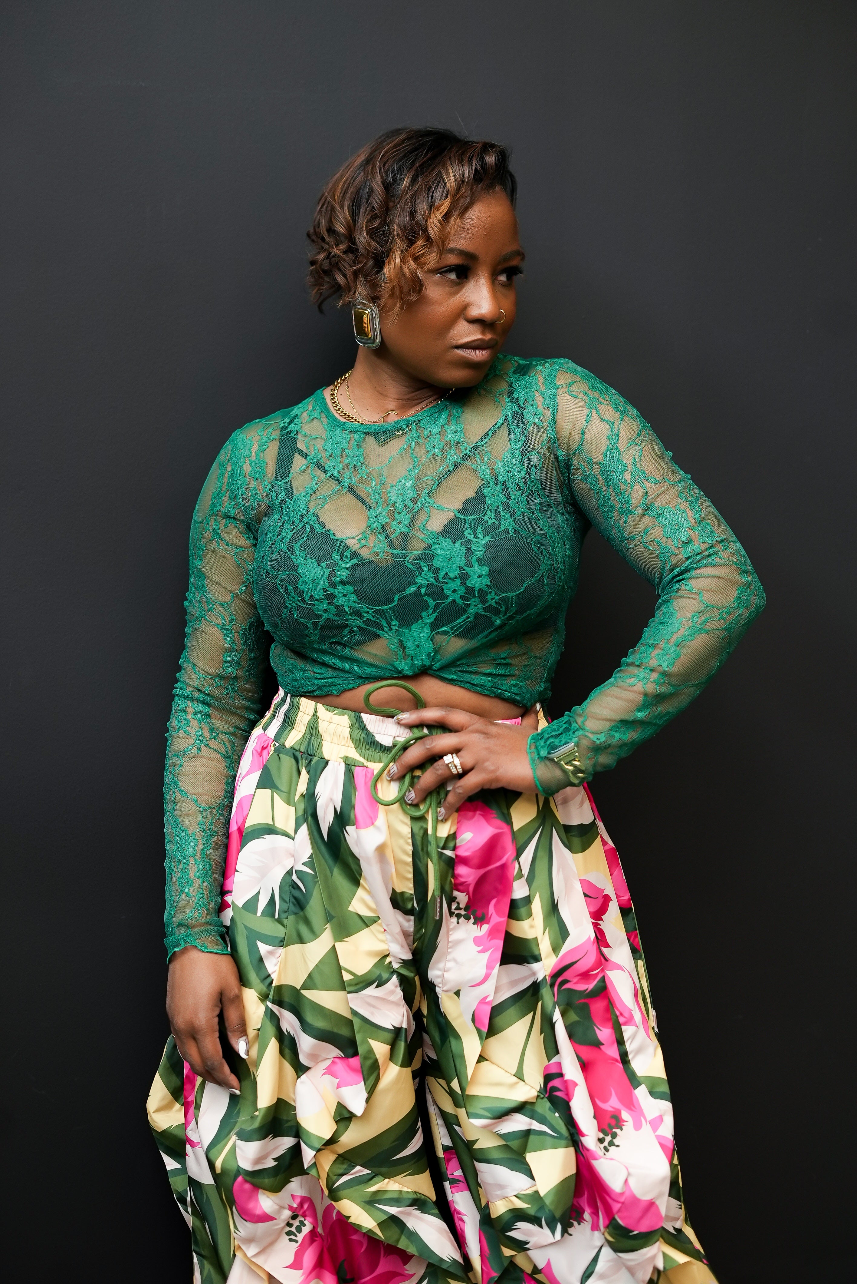 Sheer Temptation Lace Top (green)