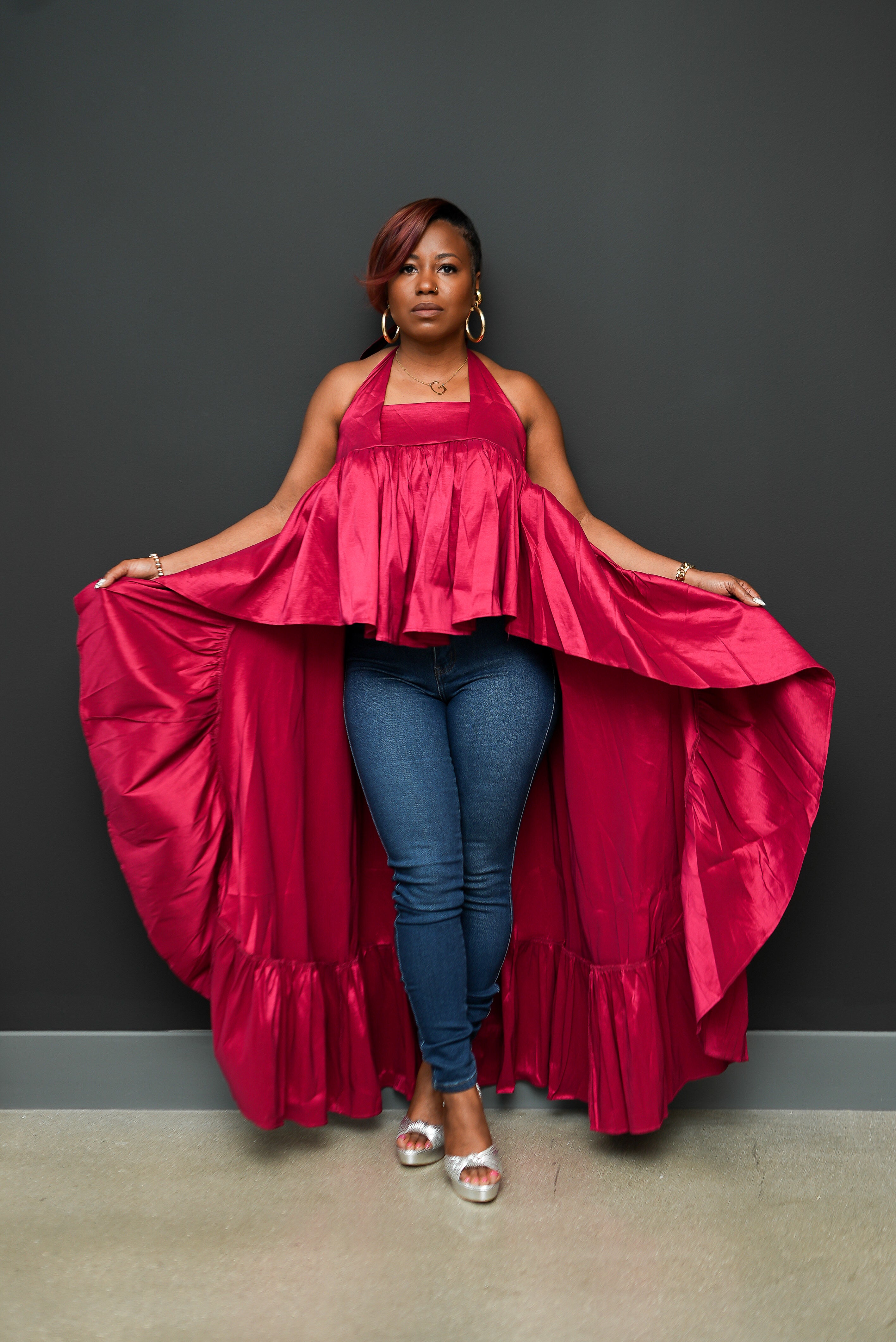 Cascade Halter Top (wine)