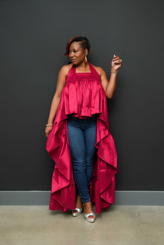 Cascade Halter Top (wine)