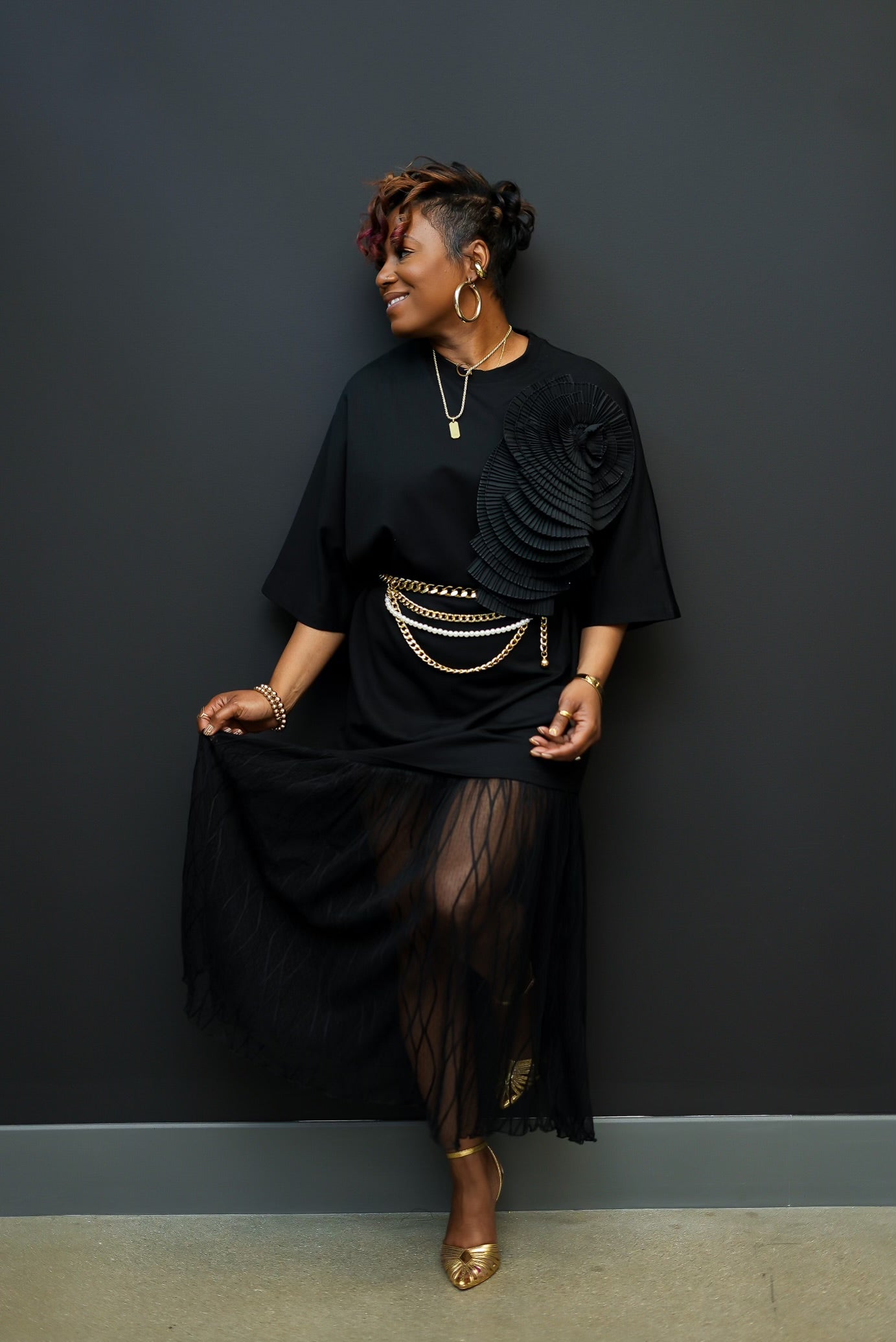 Black Blossom Dress