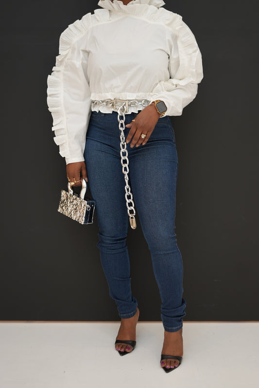 Puff Sleeve Ruffled Blouse