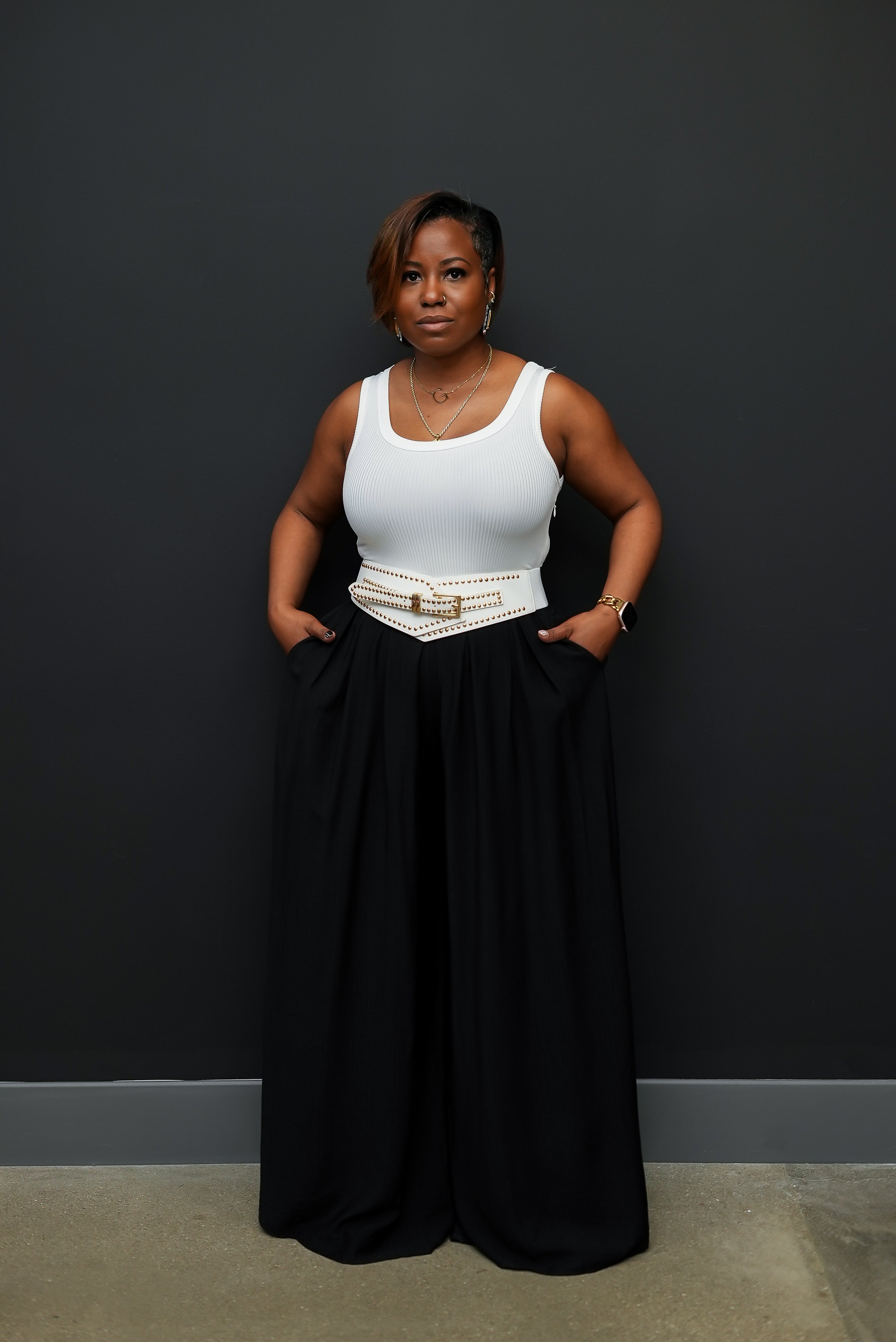 The Soft Power Jumpsuit (White/black)