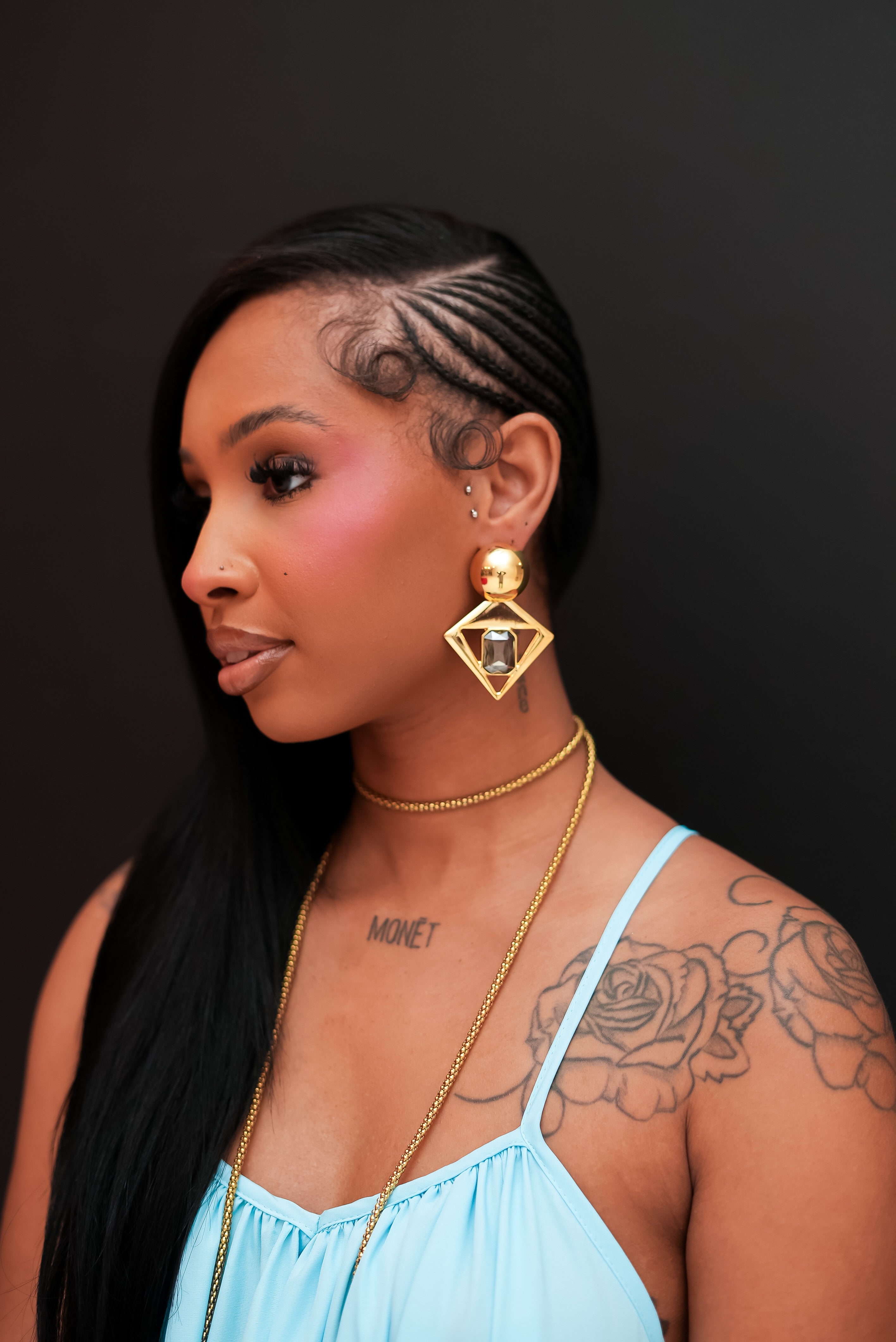 Icon Drop Earrings (gunmetal)