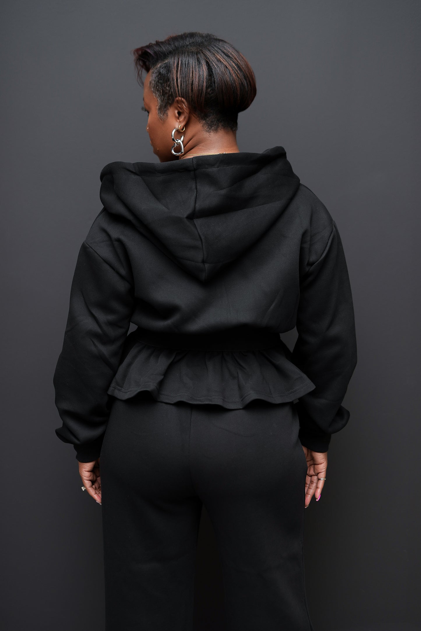 Chic Peplum Hoodie Set