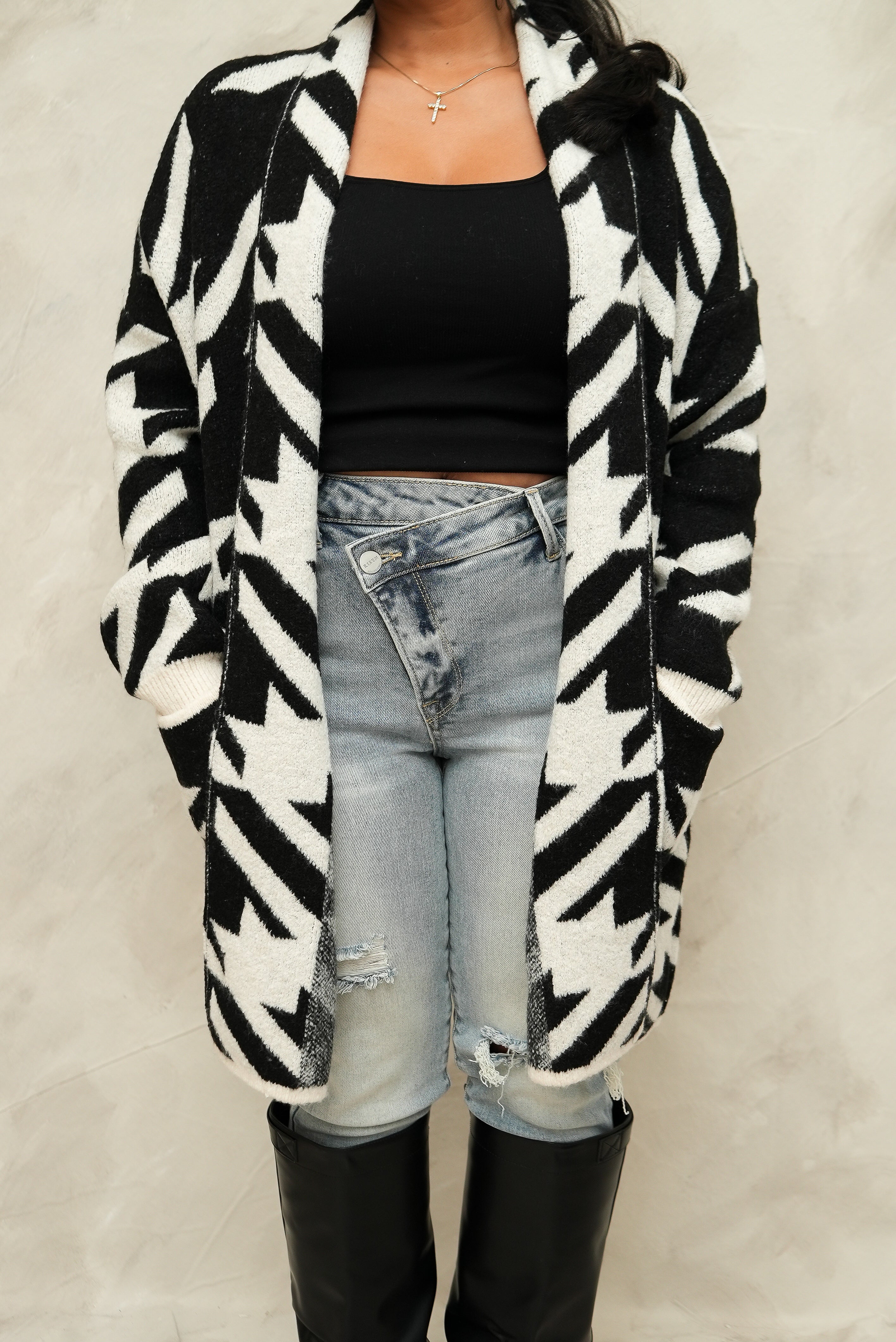 Houndstooth cardigan