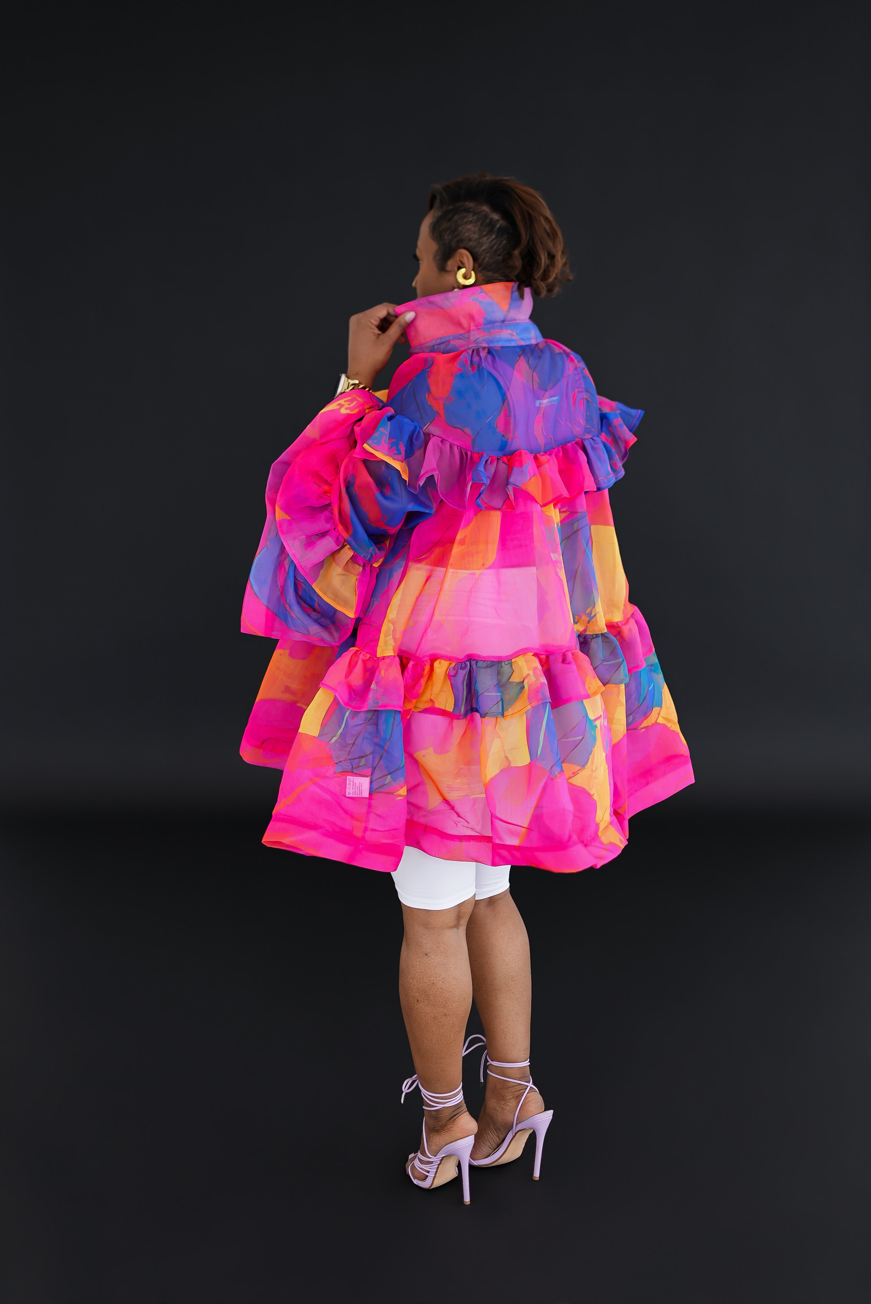 Electric Bloom Ruffle Mini (Tropical Print)