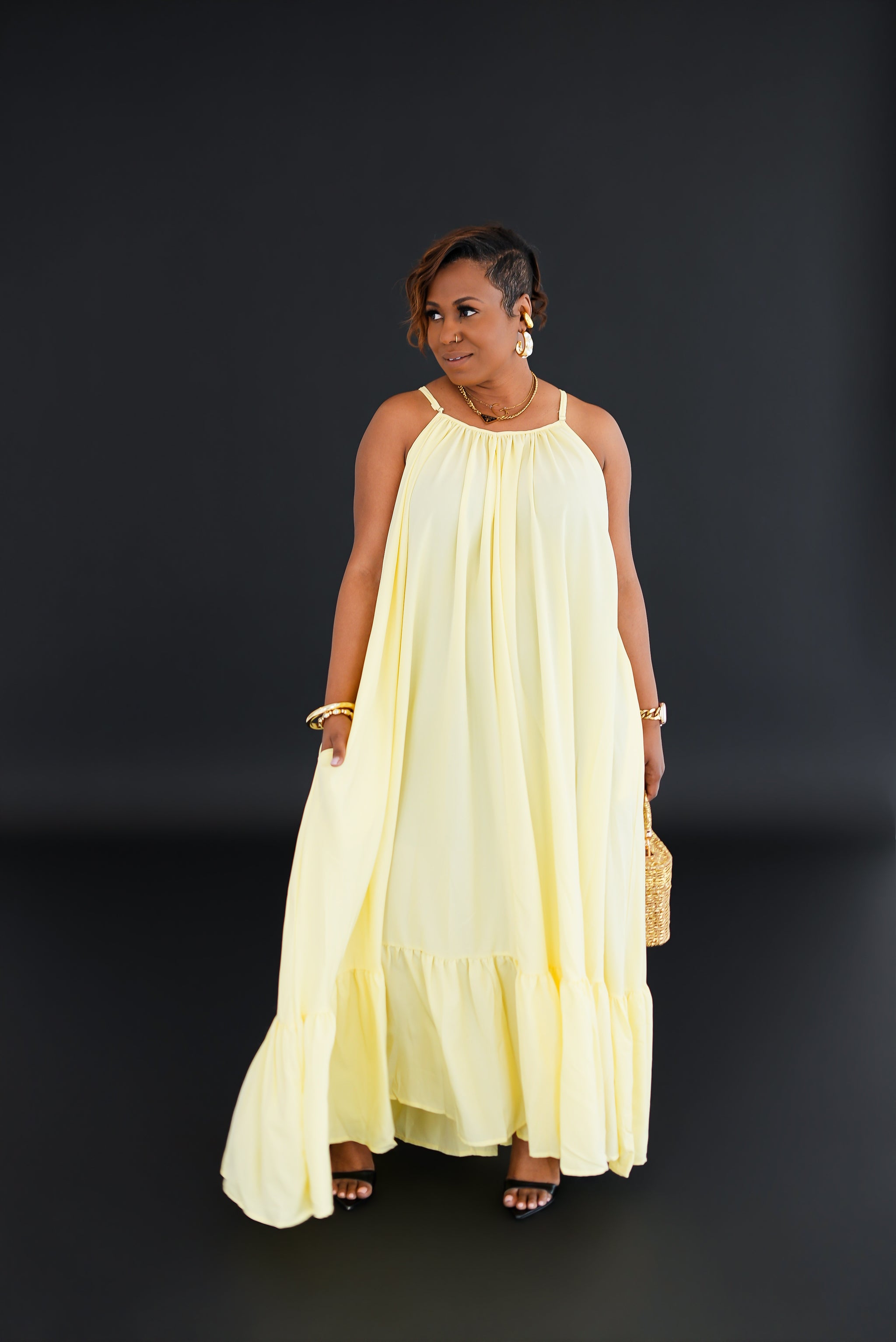 yellow maxi dress casual Yellow Flow Maxi Dress