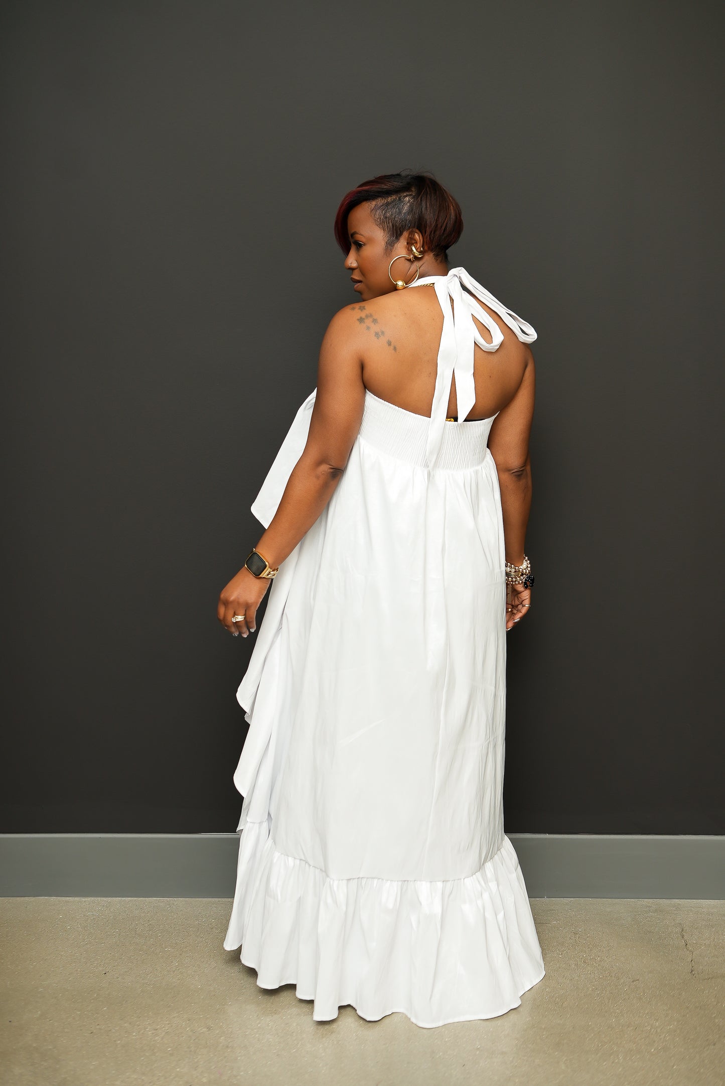 Cascade Halter Top (white)