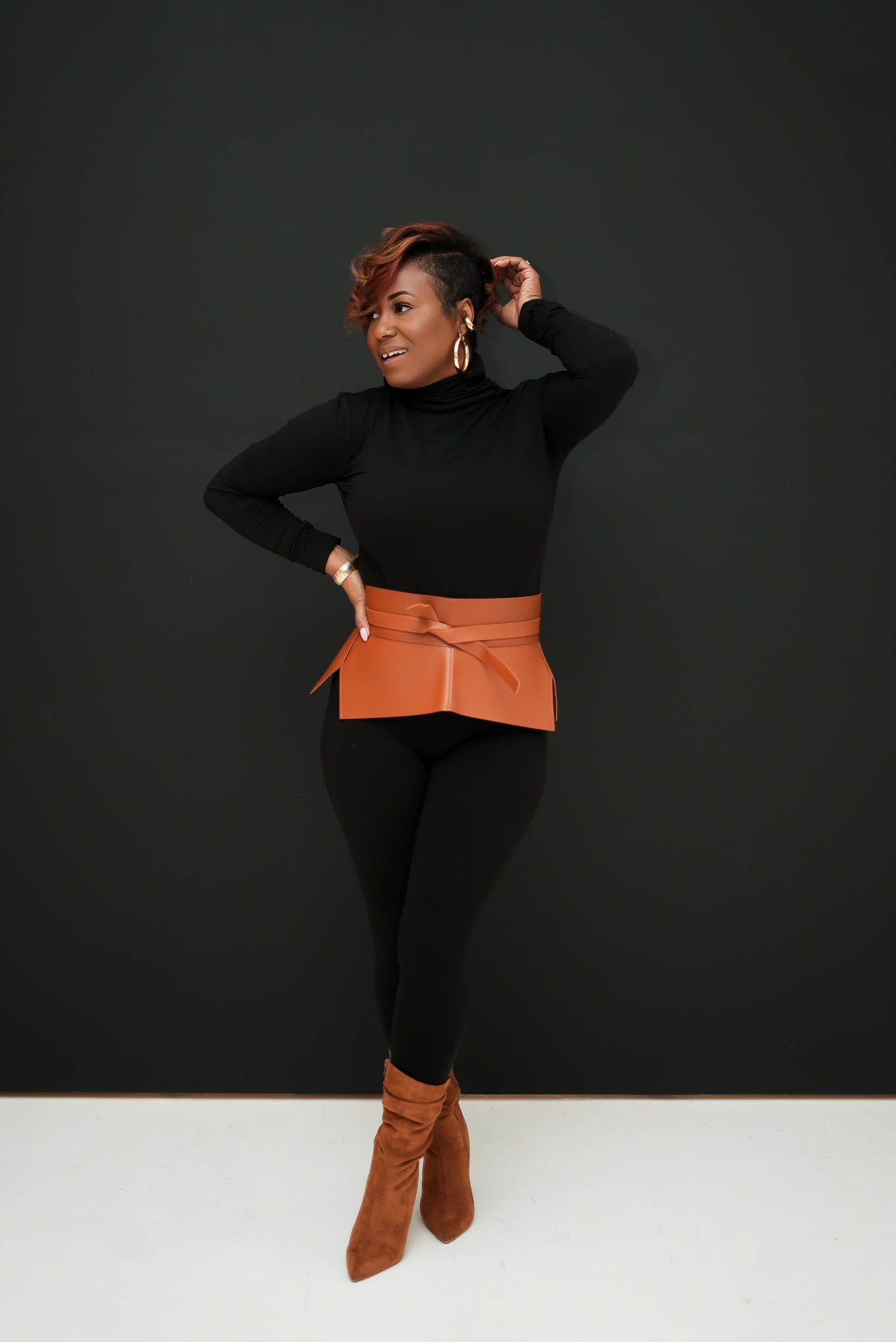 Cozy Turtleneck Errand Set (Black)