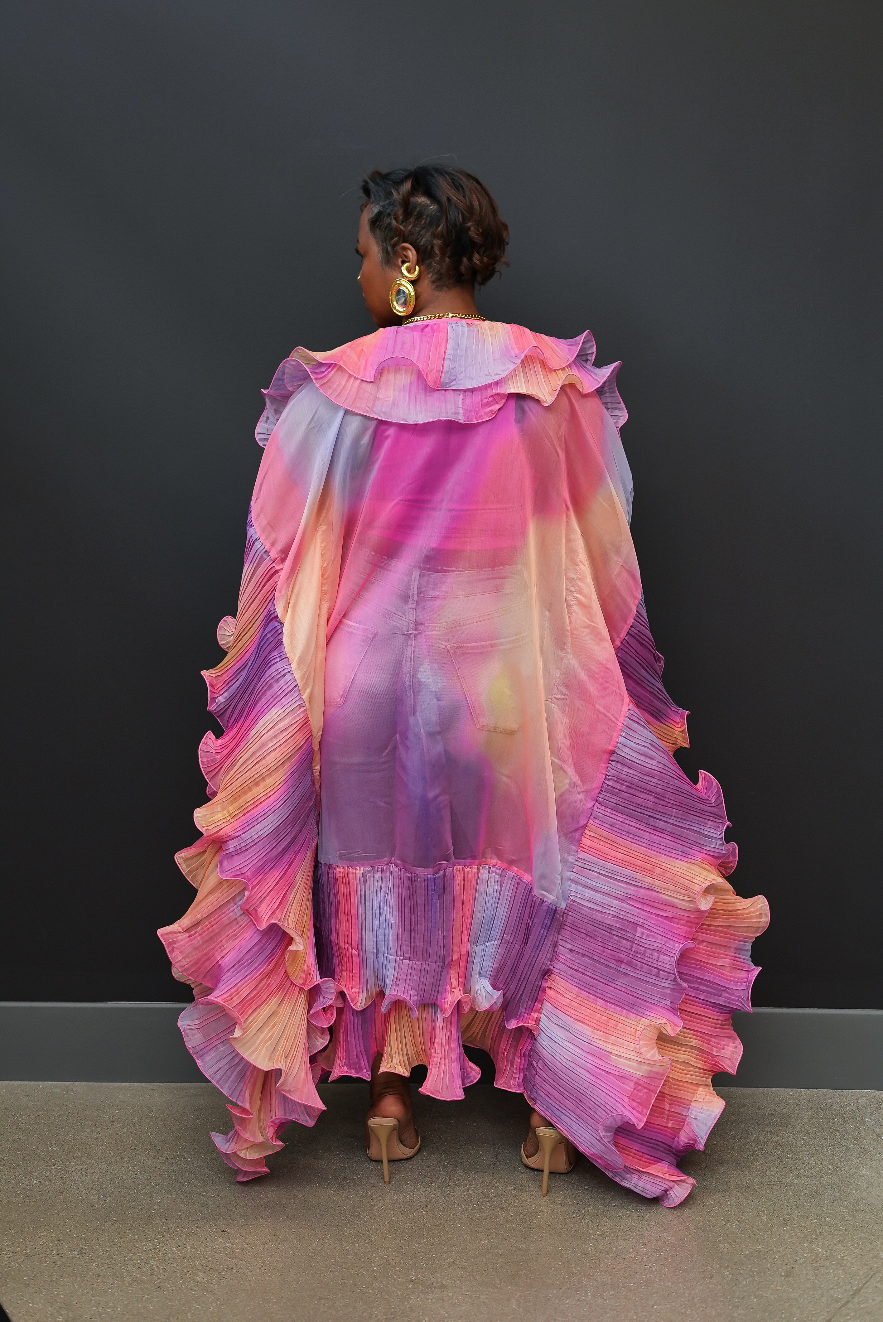 Sunset Ruffle Duster (Pink Ombre)