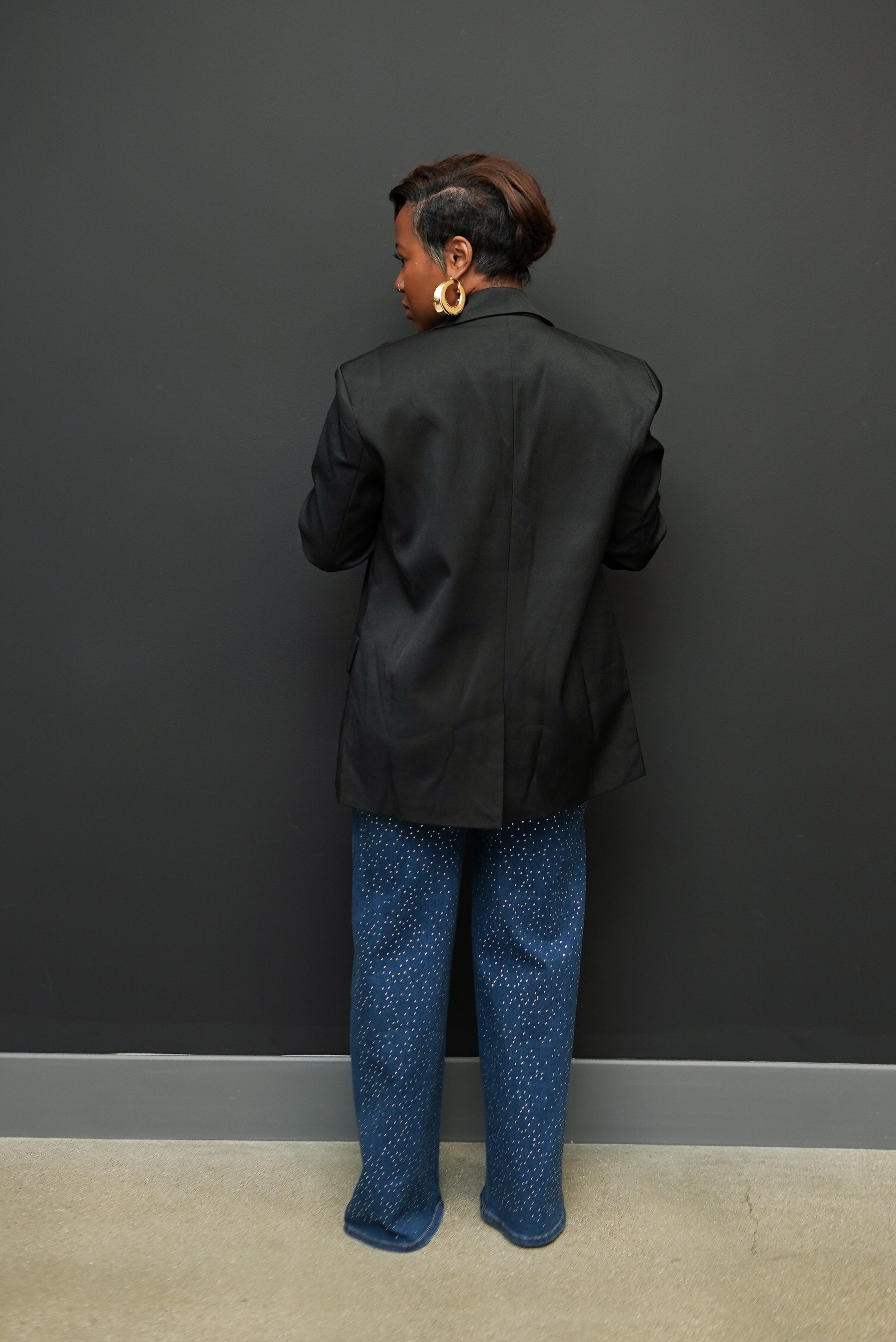 Boardroom Bling Boyfriend Blazer (black)