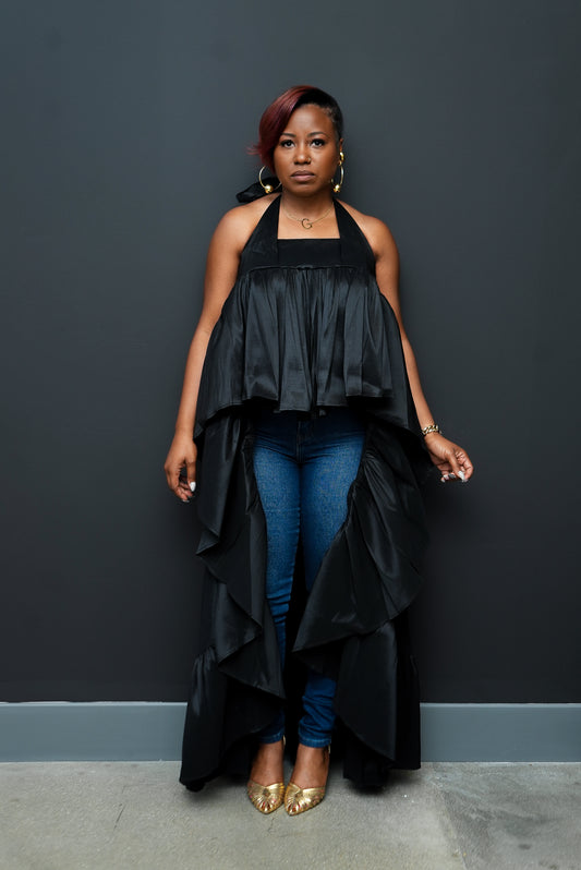 Cascade Halter Top (black)