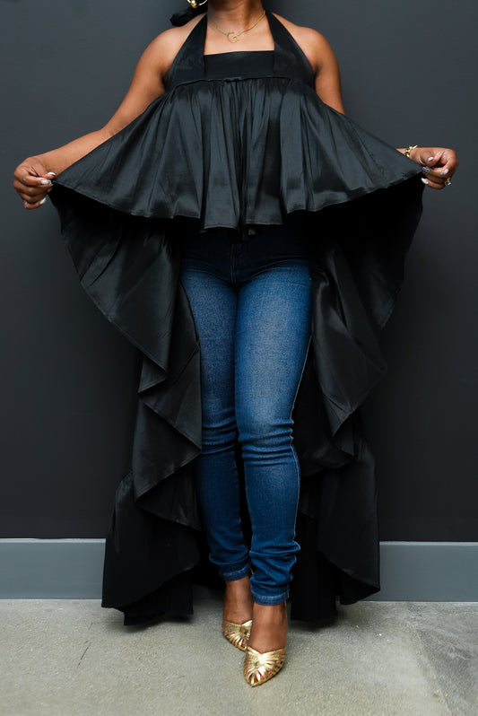 Cascade Halter Top (black)