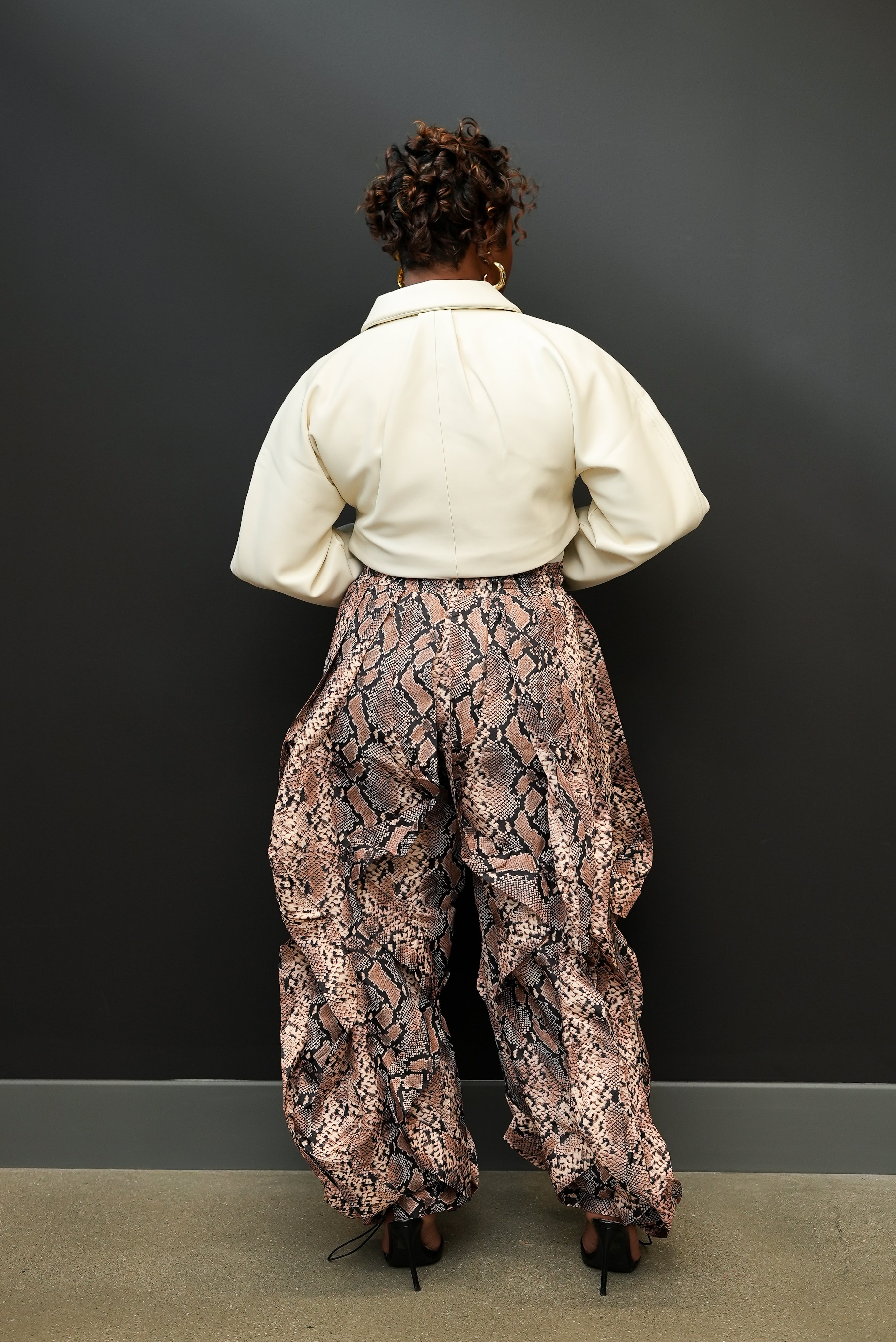 Top Tier Crop Leather Jacket (Cream)