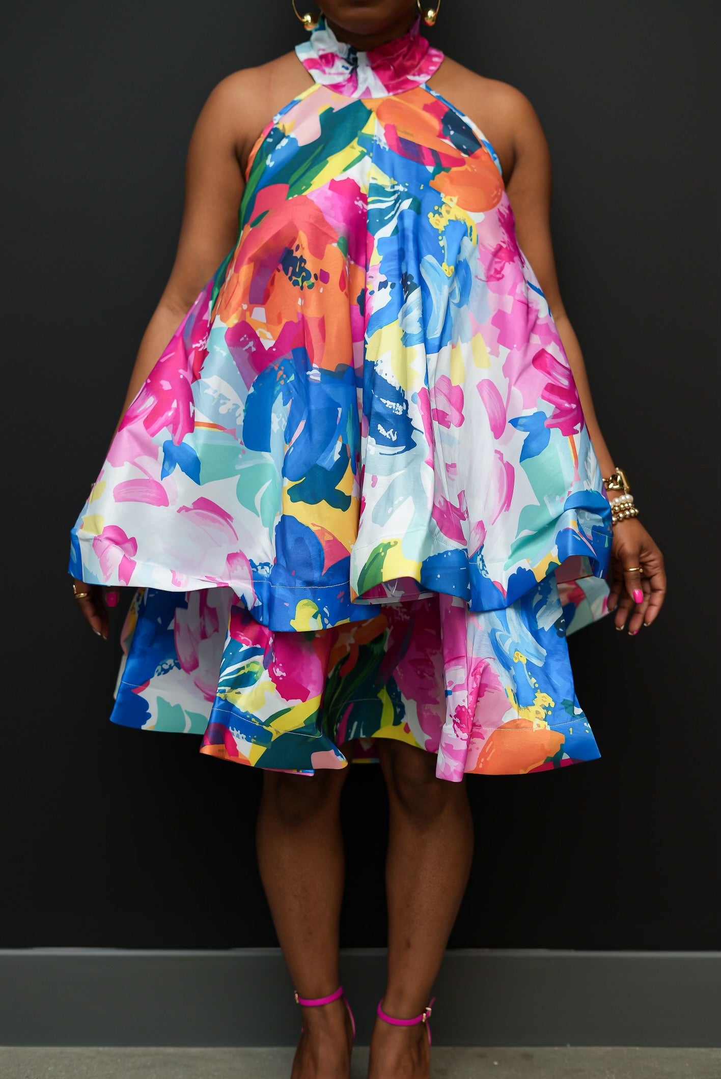 Summer Bouquet Ruffle Dress