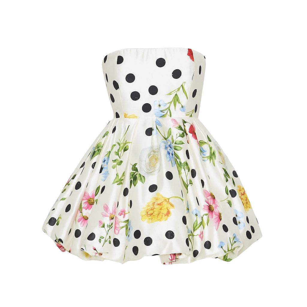 Floral Print Strapless Mini Dress