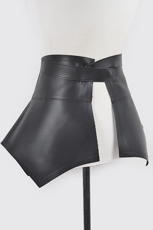 Faux Leather Skirt Belt (black)