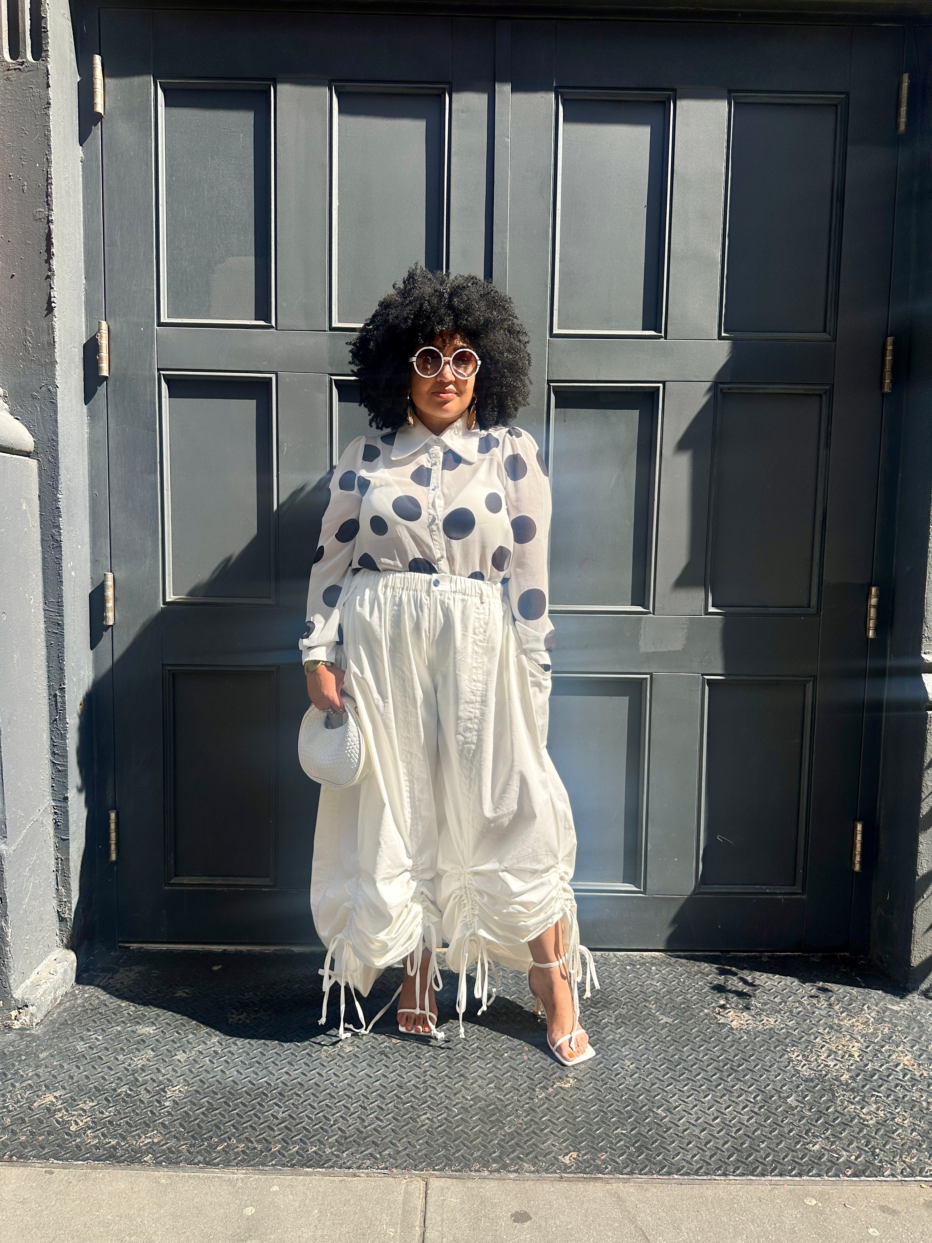 Let it Flow Ruched Pants (White)