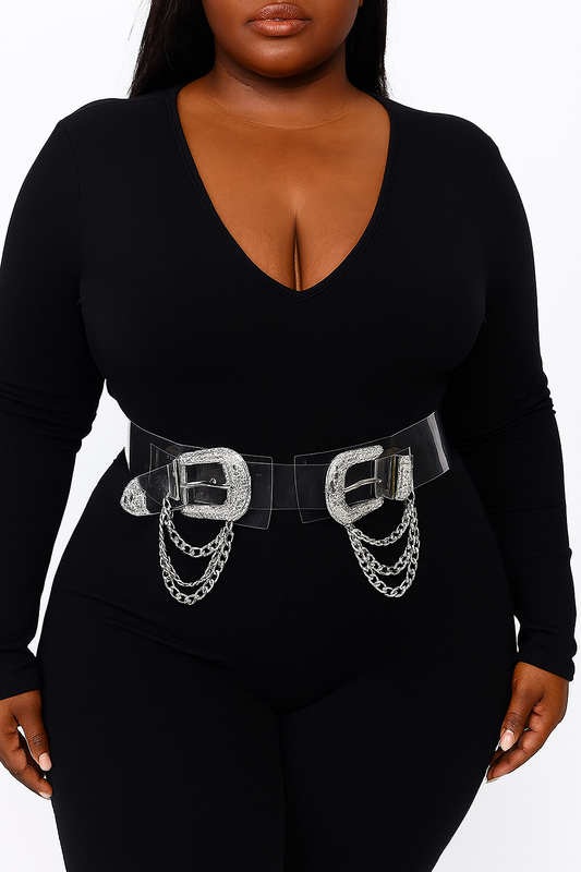 Multi Metal Chain Belt (Plus Size)