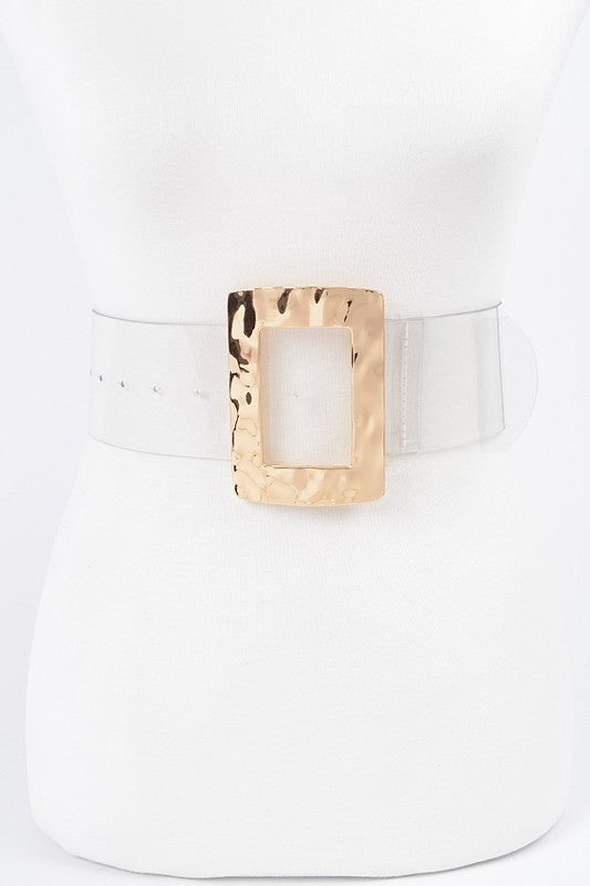 Textured Clear Square Belt (gold)