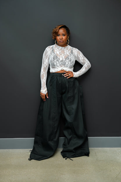 Let it Flow Ruched Pants (Black)