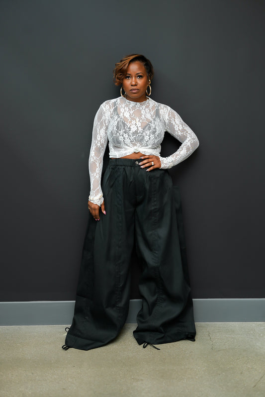 Let it Flow Ruched Pants (Black)