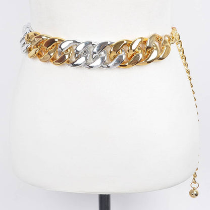 Oversized Chain Two-Tone Belt