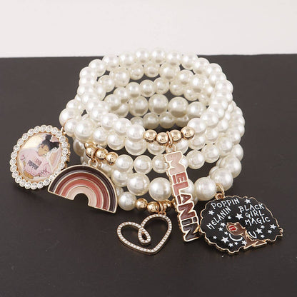 Melanin Stack Beaded Bracelet Set