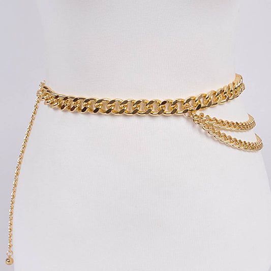 Plus Size Layered Chain Belt