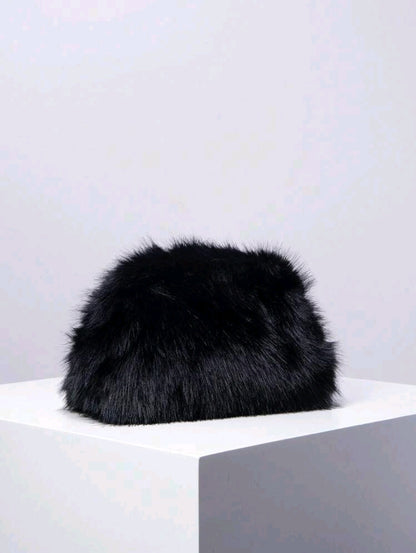 Faux fur clutch