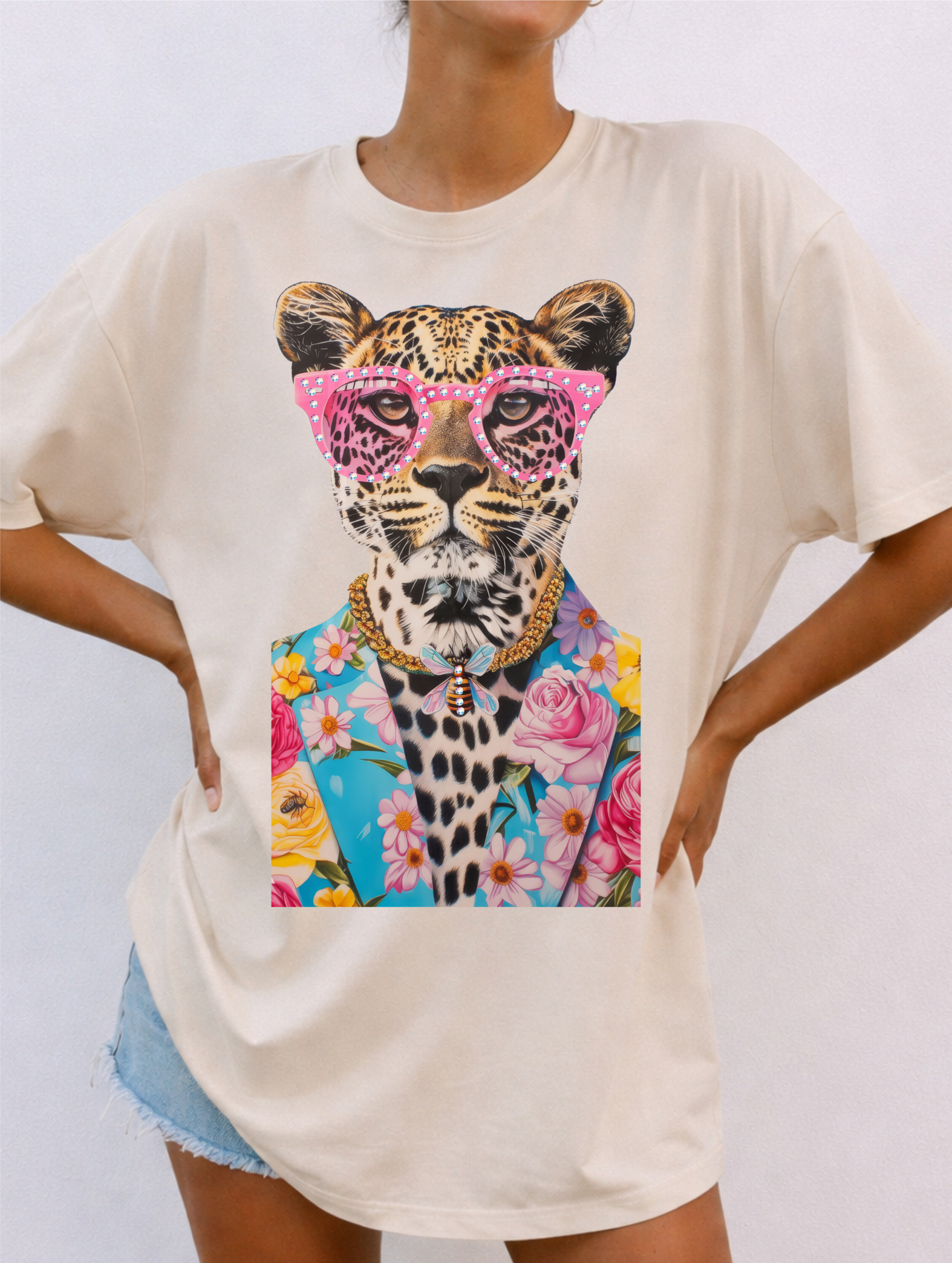 Leopard Crystal Graphic Tee