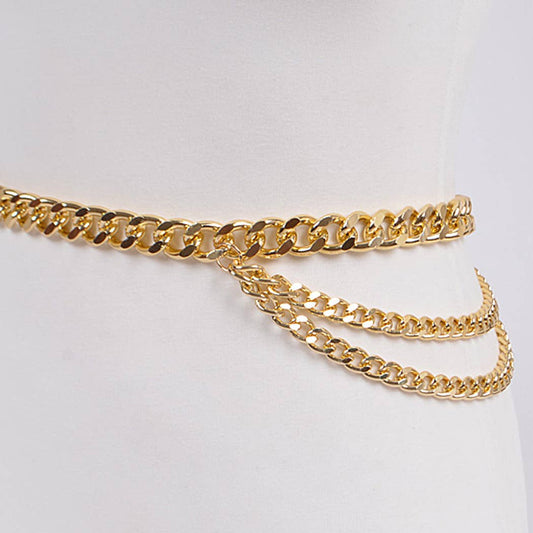Plus Size Layered Chain Belt