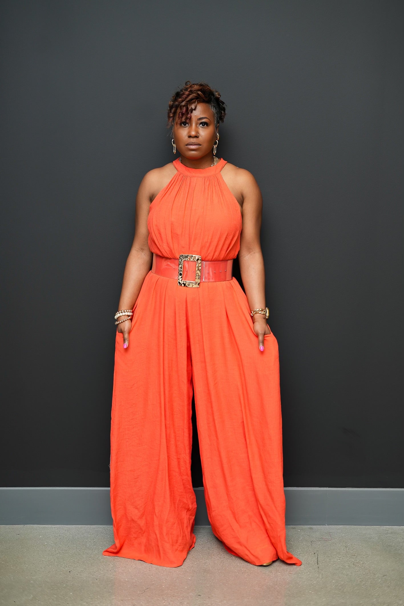 Jet Setter Jumpsuit (Orange)