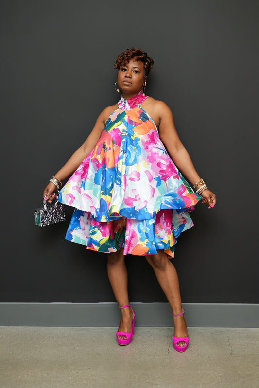 Summer Bouquet Ruffle Dress