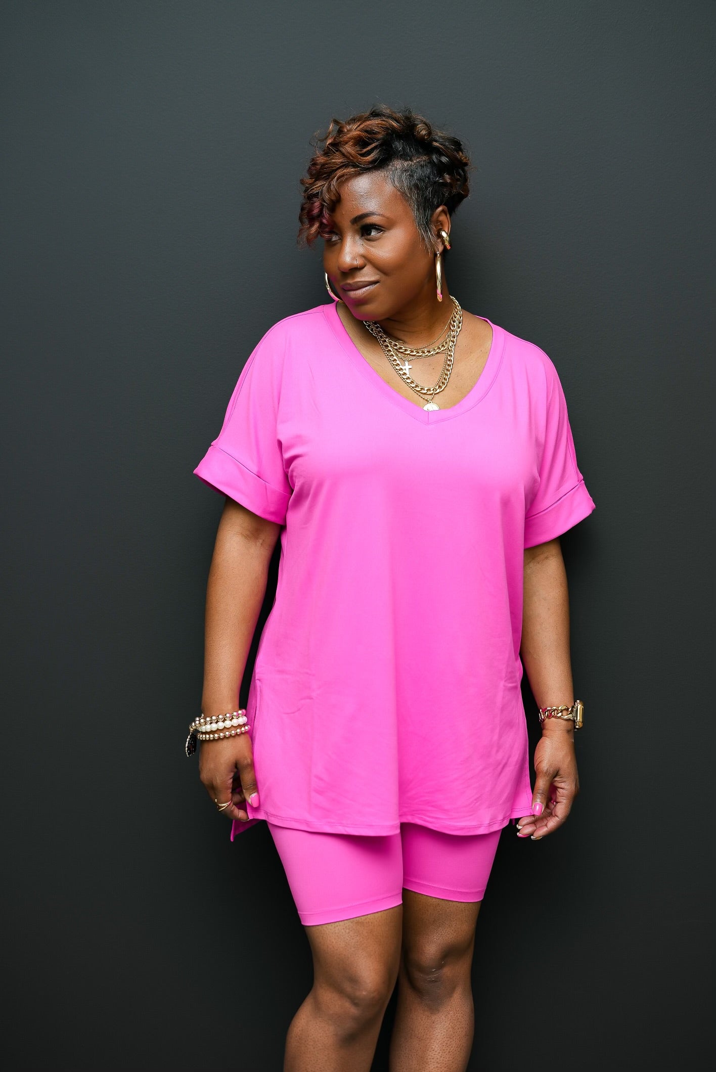 Short Errand Set (Hot Pink)