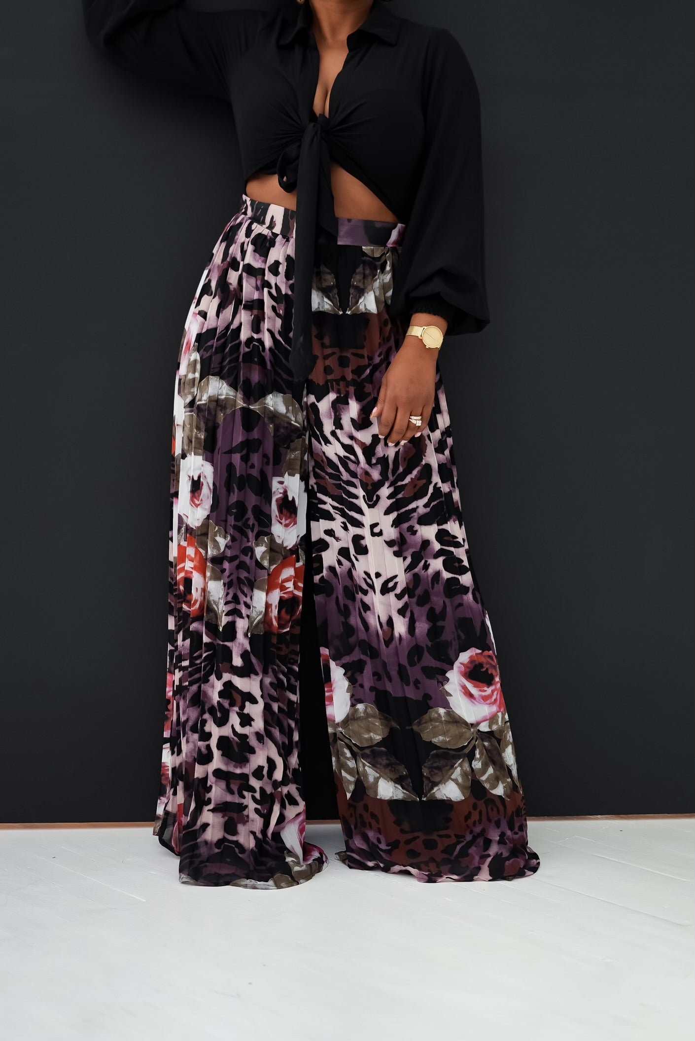 Tie Front Printed Jumpsuit