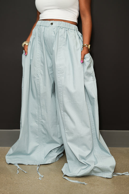 Let it Flow Ruched Pants (Blue)