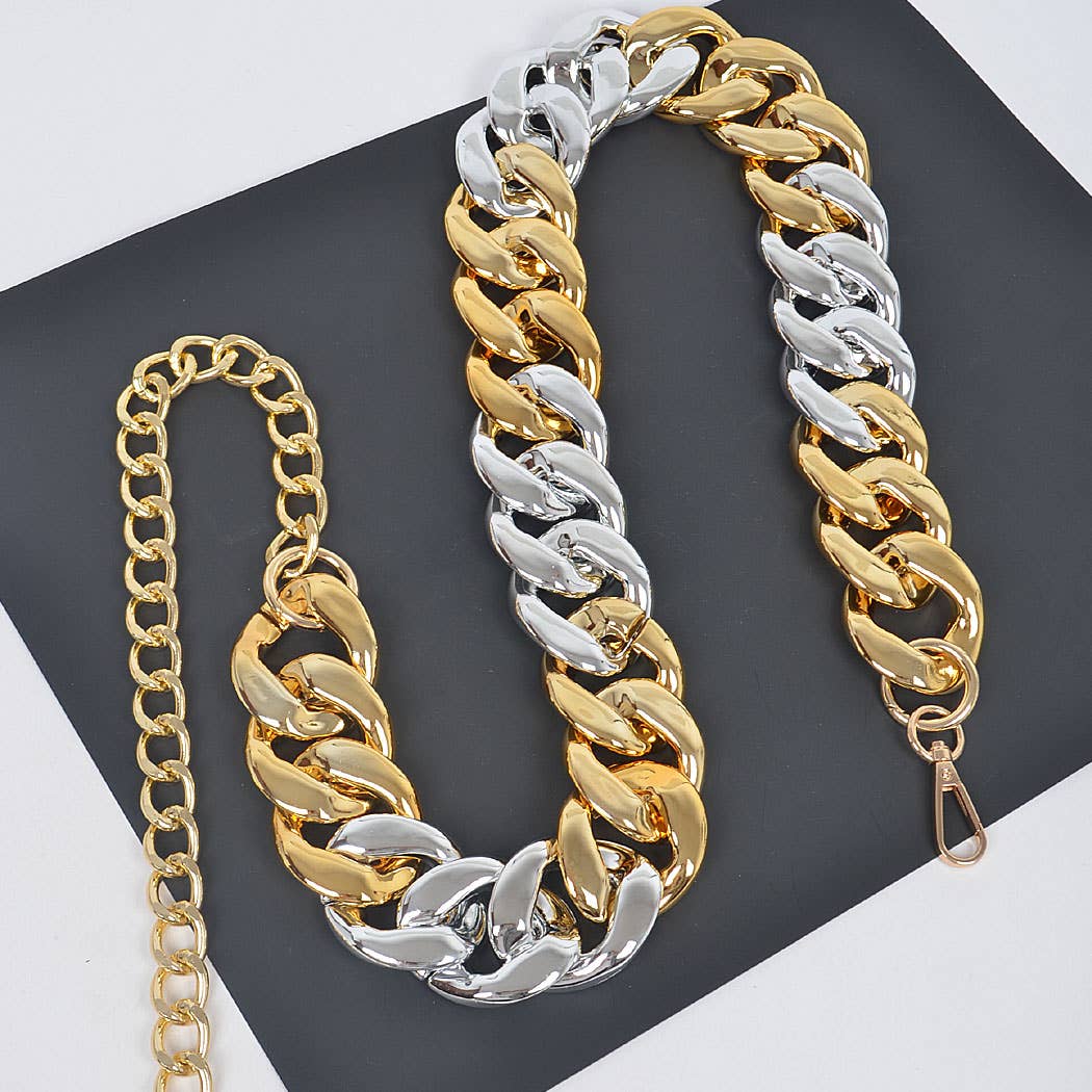 Oversized Chain Two-Tone Belt