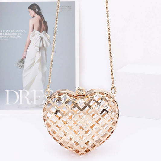 Metal Heart Shape Mini Clutch