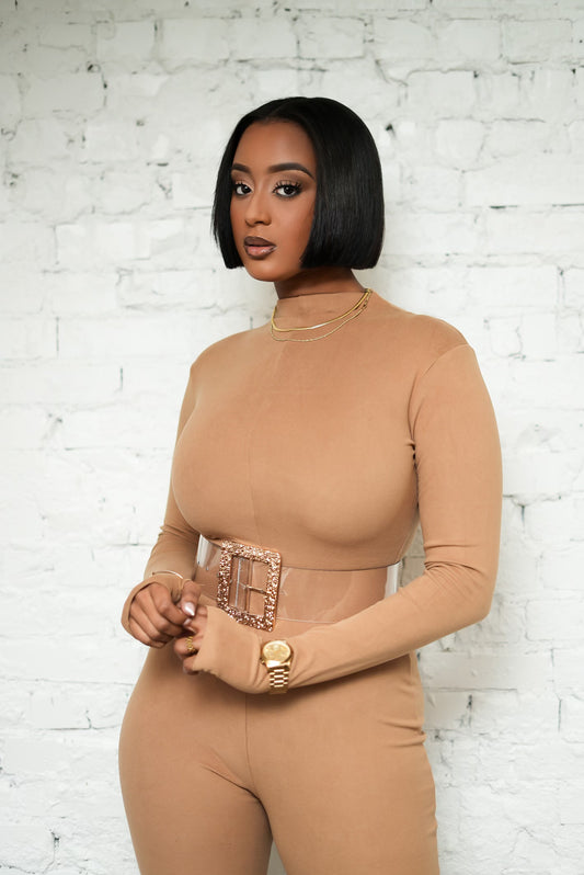 Mocha Jersey Knit Jumpsuit